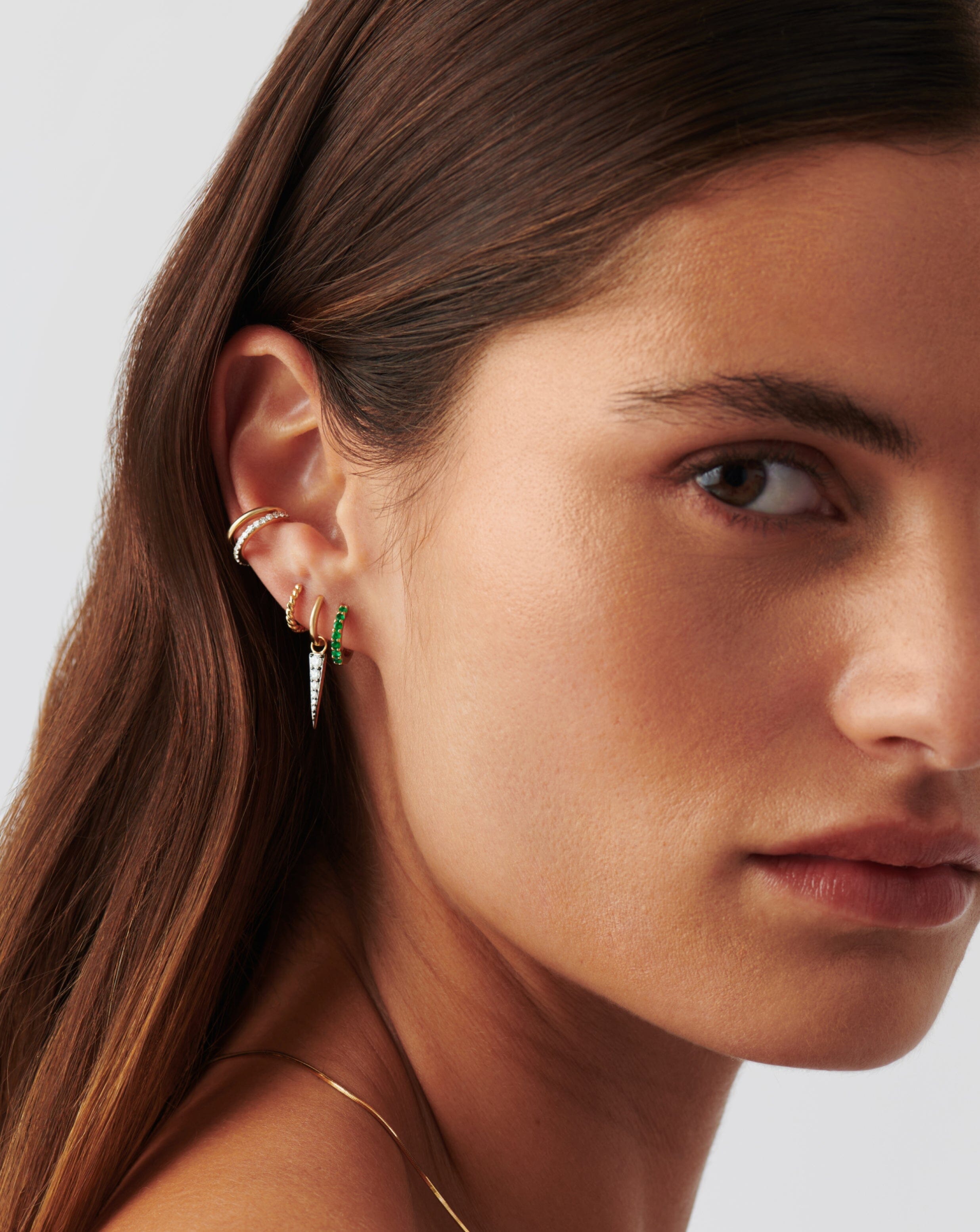 Fine Emerald Huggies Earrings Missoma 