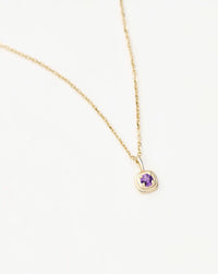 Fine February Birthstone Pendant Necklace | 14ct Solid Gold/Amethyst Necklace Missoma 