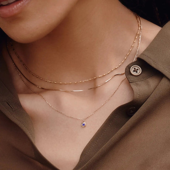 Fine February Birthstone Pendant Necklace | 14ct Solid Gold/Amethyst Necklaces Missoma 