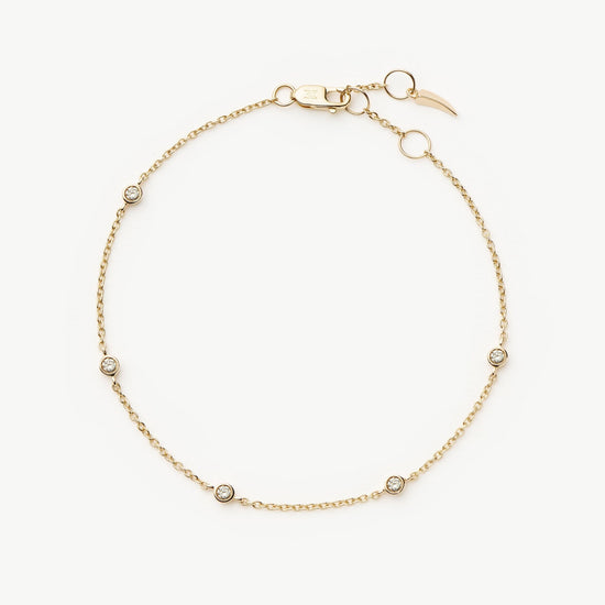 Fine Floating Diamond Bracelet | 14ct Solid Gold Bracelets Missoma 