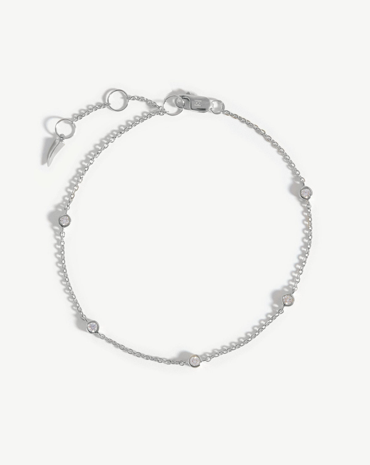 14ct Solid White Gold Floating Diamond Bracelet | Missoma