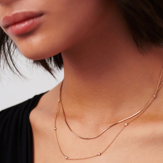 Fine Floating Diamond Necklace | 14ct Solid Gold Necklaces Missoma 