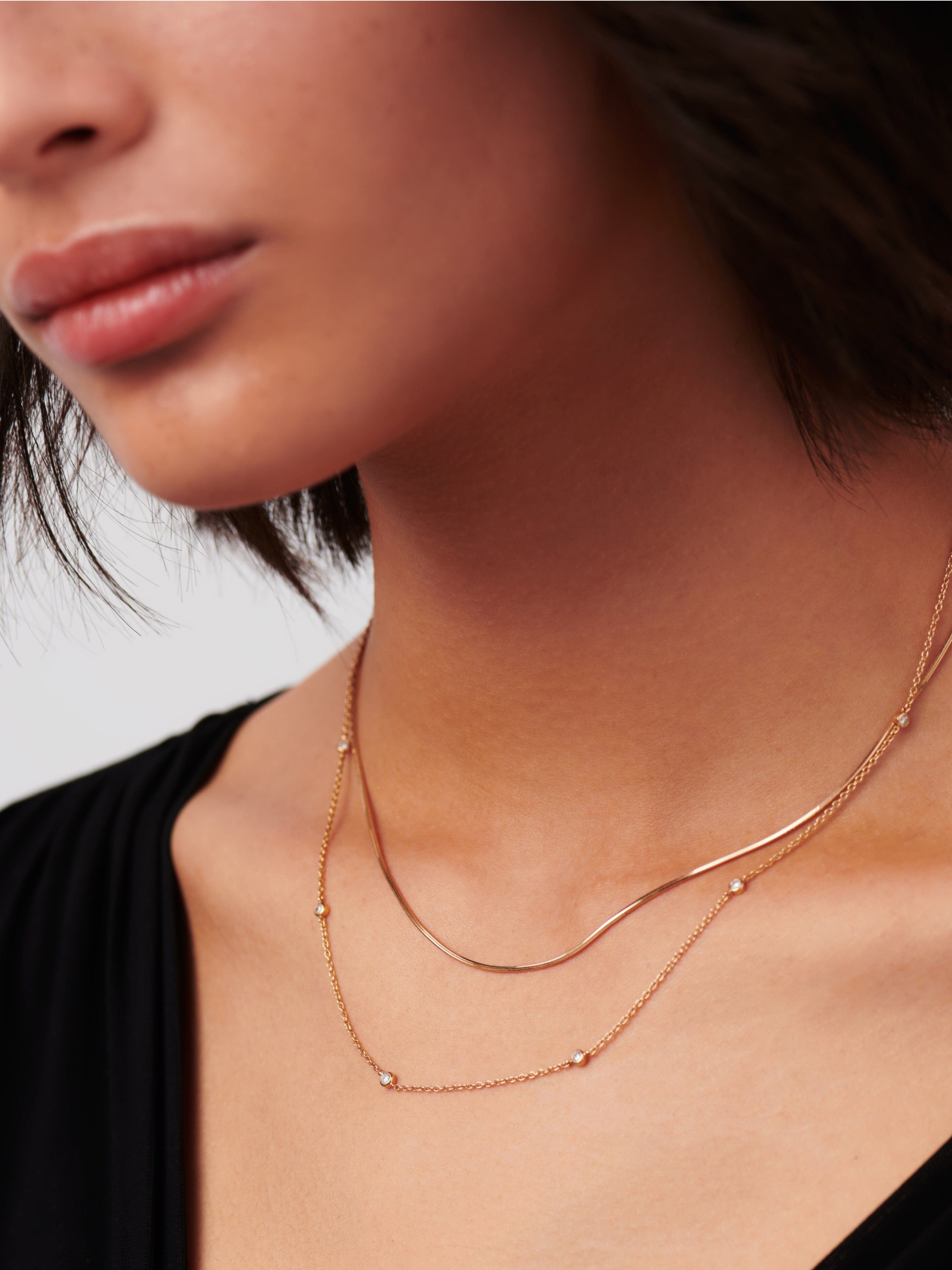 Fine Floating Diamond Necklace | 14ct Solid Gold Necklaces Missoma 