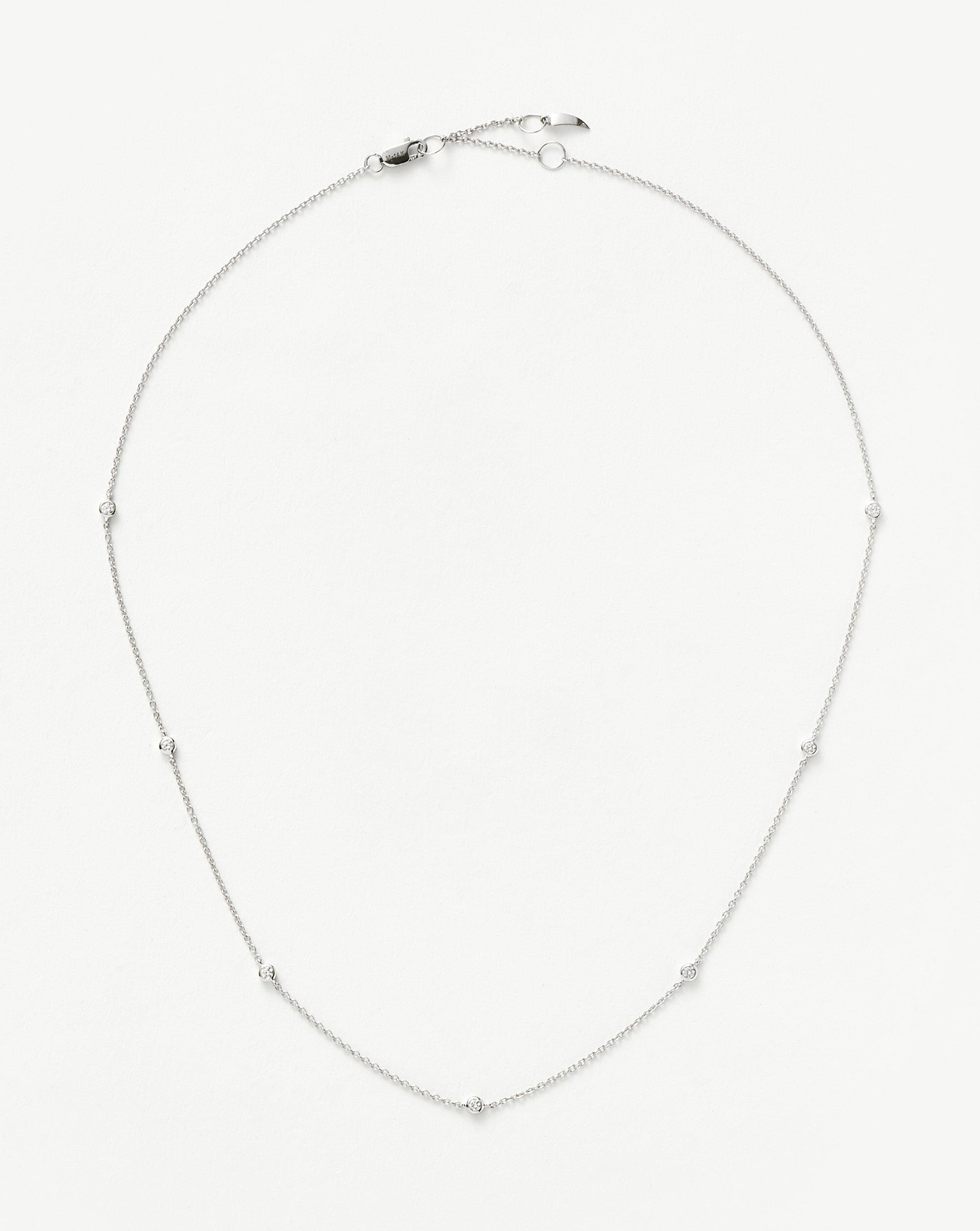 Fine Floating Diamond Necklace | 14ct White Gold Necklaces Missoma 