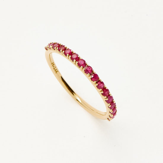 Fine Half Eternity Ruby Ring | 14ct Solid Gold/Ruby Rings Missoma 