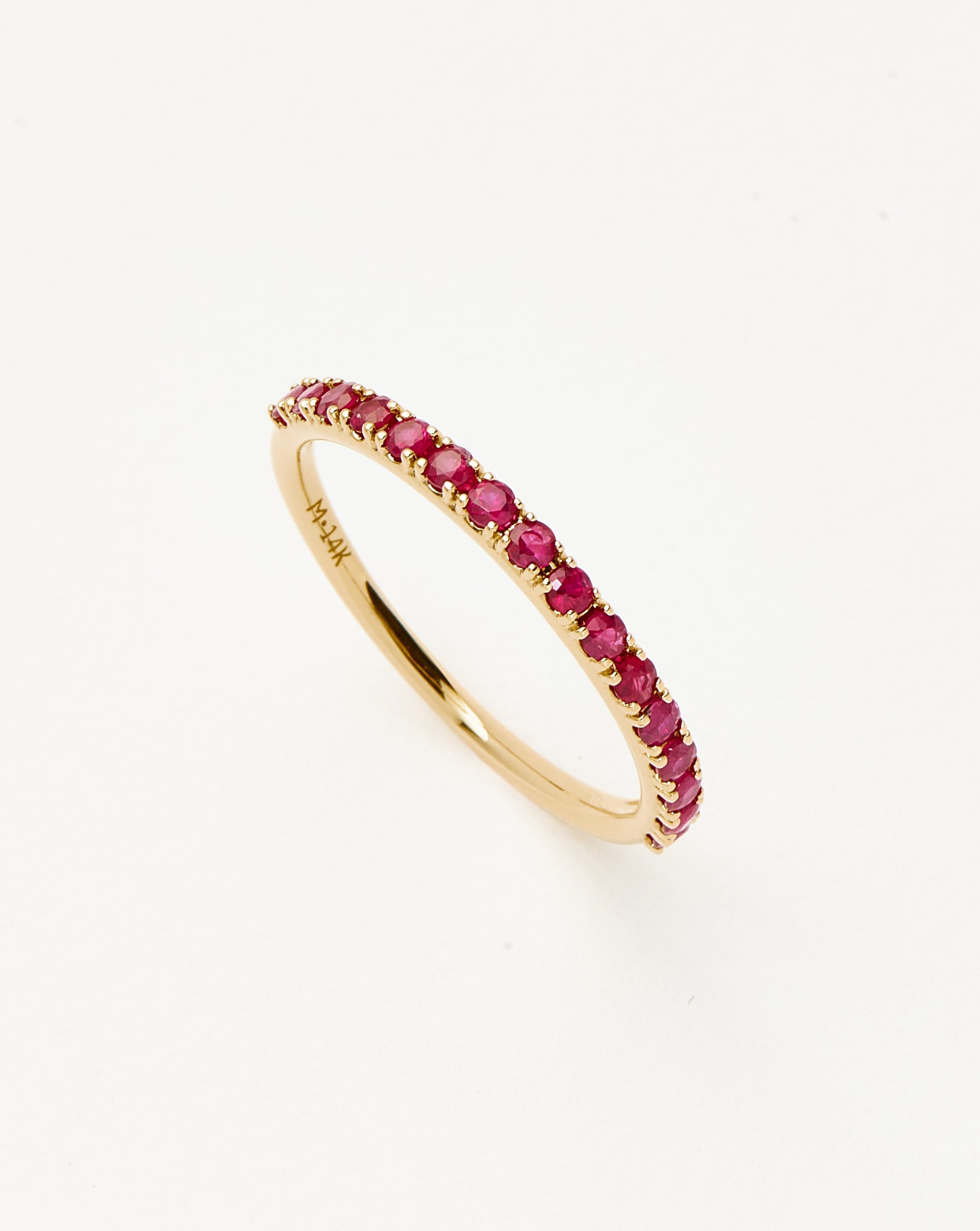 14ct Solid Gold Half Eternity Ruby Ring | Missoma UK