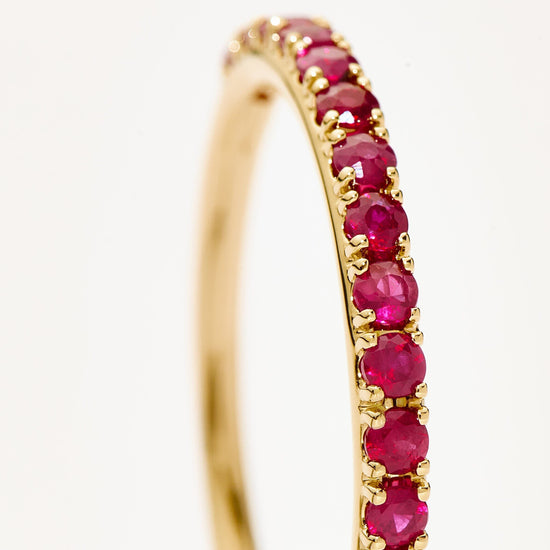 Fine Half Eternity Ruby Ring | 14ct Solid Gold/Ruby Rings Missoma 