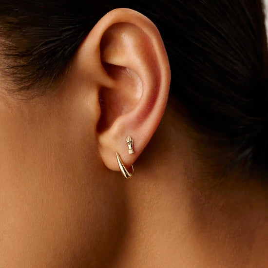 Fine Harris Reed Hand Single Stud Earring | 14ct Solid Gold/Diamond Earrings Missoma 