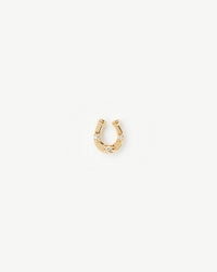 Fine Horseshoe Single Stud Earring | 14ct Solid Gold/Diamond Earrings Missoma 
