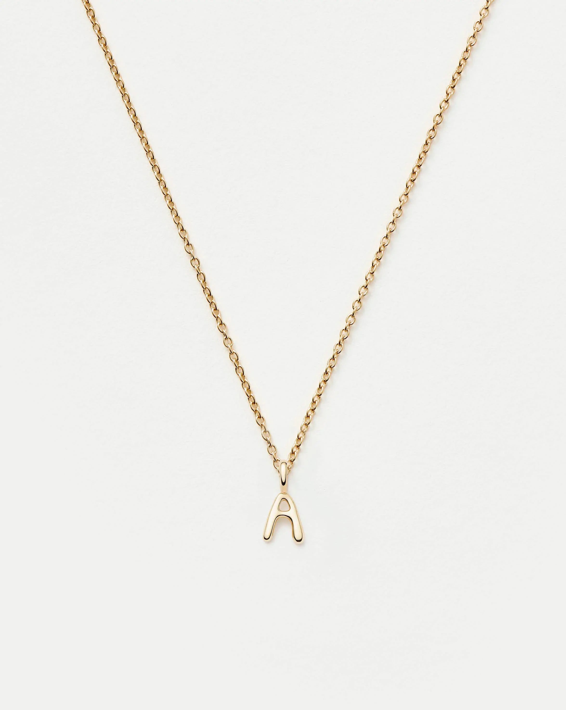 Fine Initial Mini Pendant Necklace - A | 14ct Solid Gold Necklaces Missoma 
