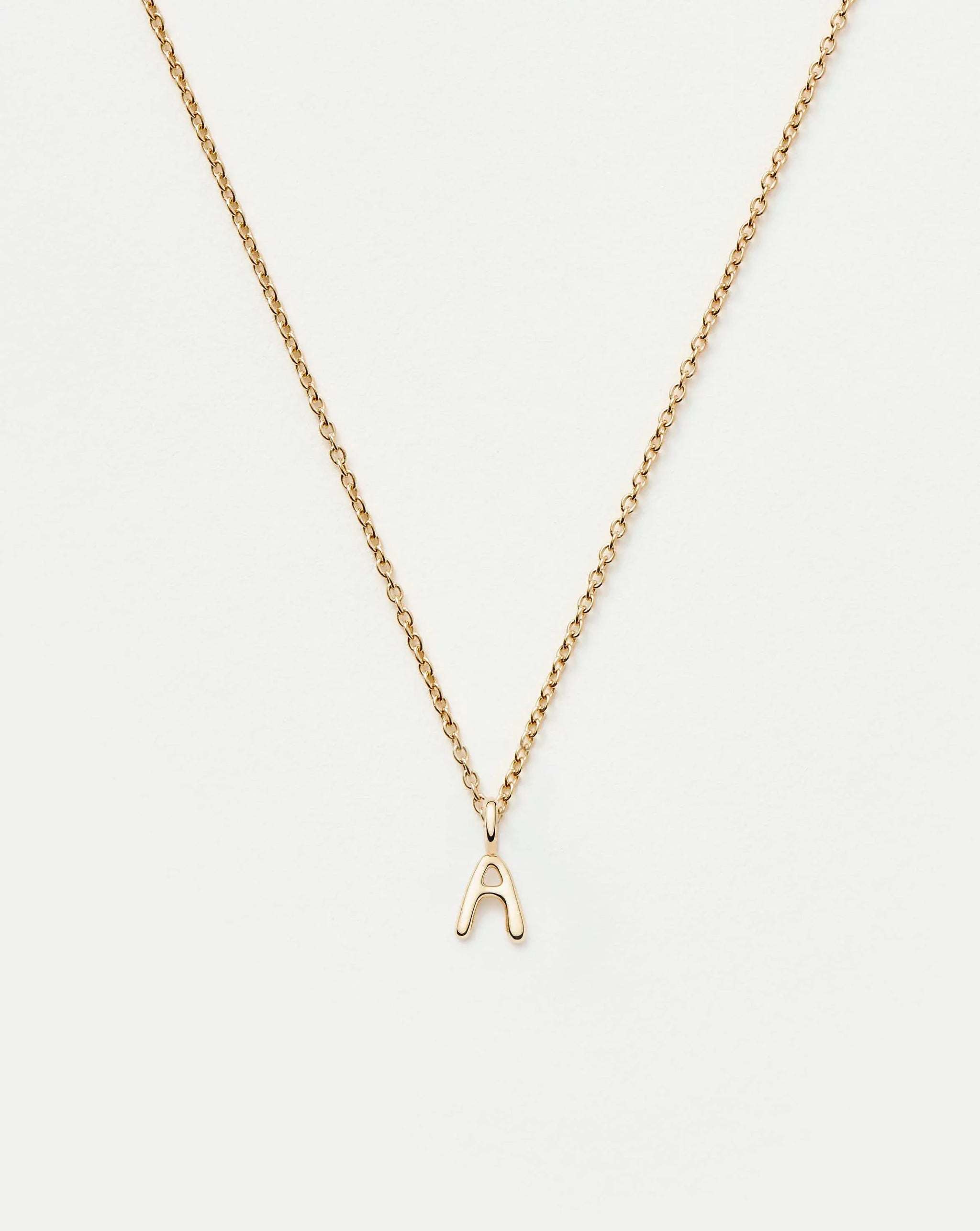 Fine Initial Mini Pendant Necklace - A | 14ct Solid Gold Necklaces Missoma 
