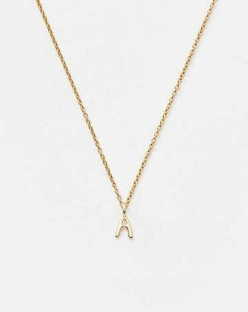 Fine Initial Mini Pendant Necklace - A | 14ct Solid Gold Necklaces Missoma 