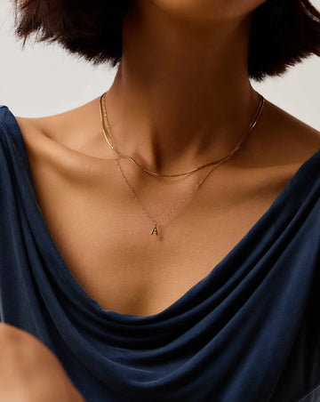 Fine Initial Mini Pendant Necklace - A | 14ct Solid Gold Necklaces Missoma 