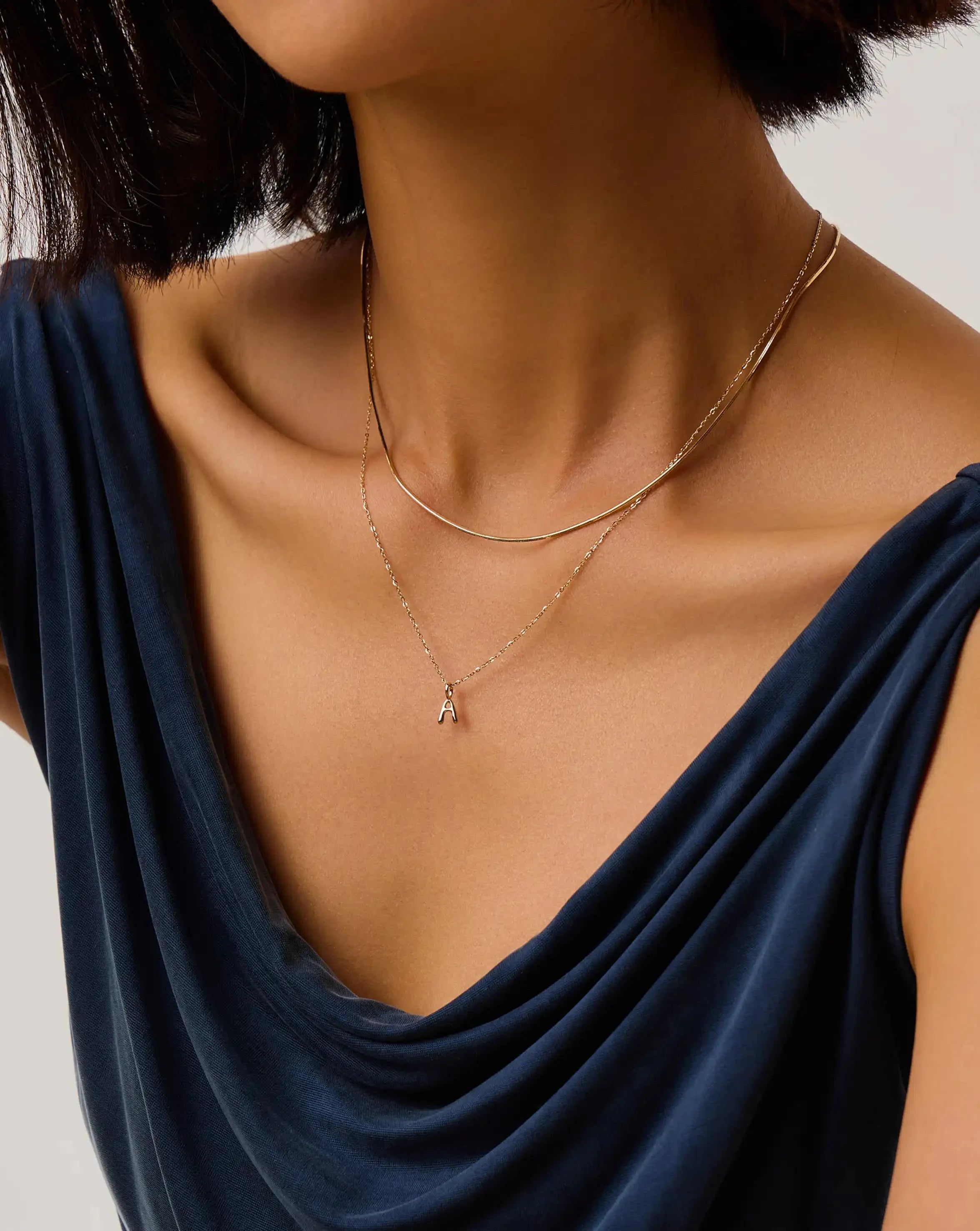 Fine Initial Mini Pendant Necklace - A | 14ct Solid Gold Necklaces Missoma 
