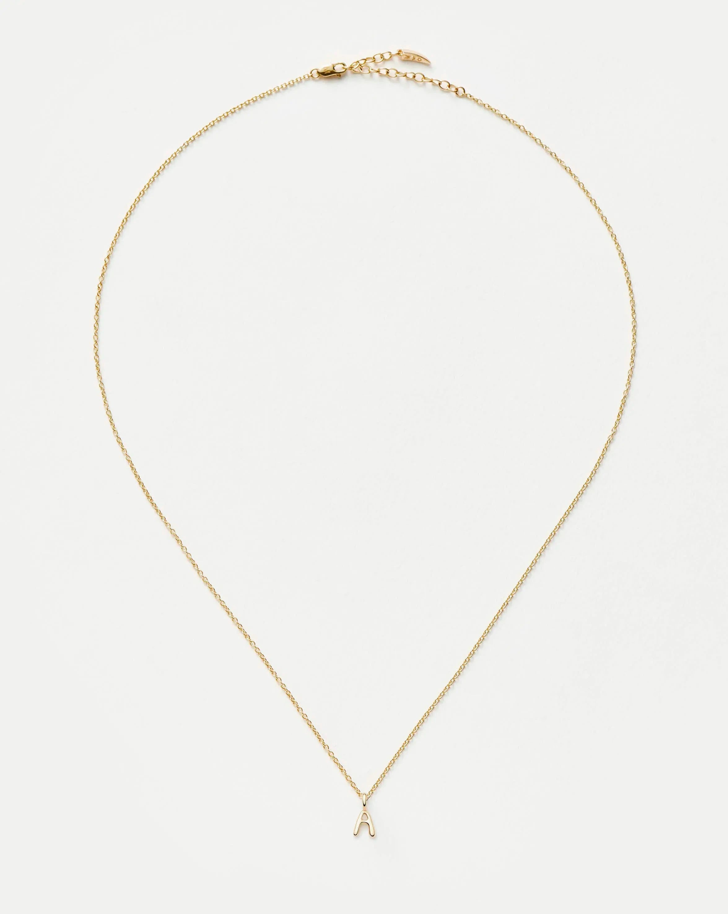 Fine Initial Mini Pendant Necklace - A | 14ct Solid Gold Necklaces Missoma 