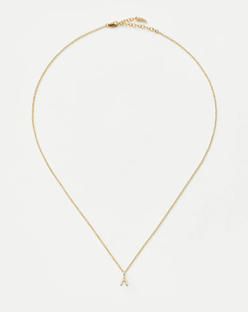 Fine Initial Mini Pendant Necklace - A | 14ct Solid Gold Necklaces Missoma 