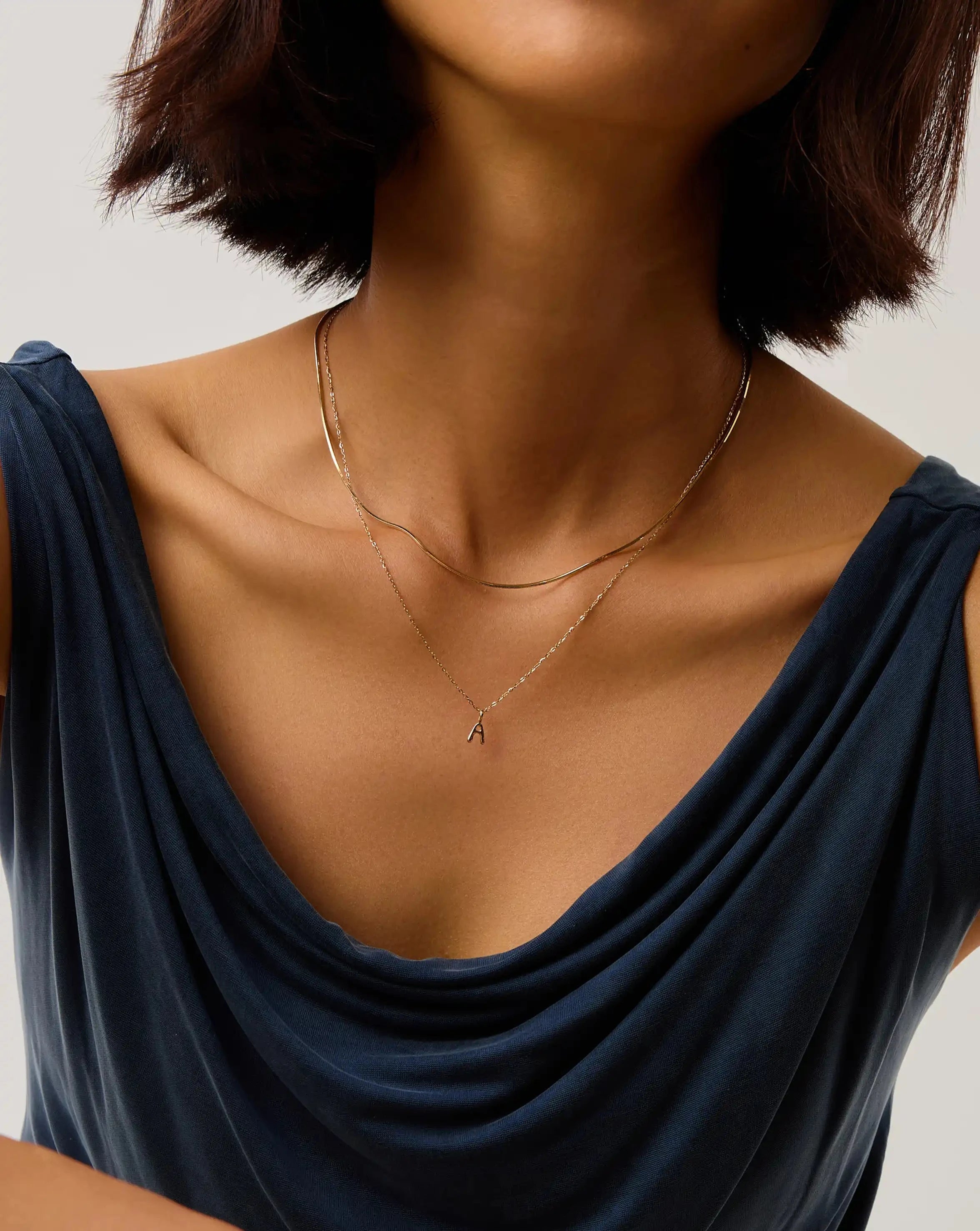 Fine Initial Mini Pendant Necklace - A | 14ct Solid Gold Necklaces Missoma 