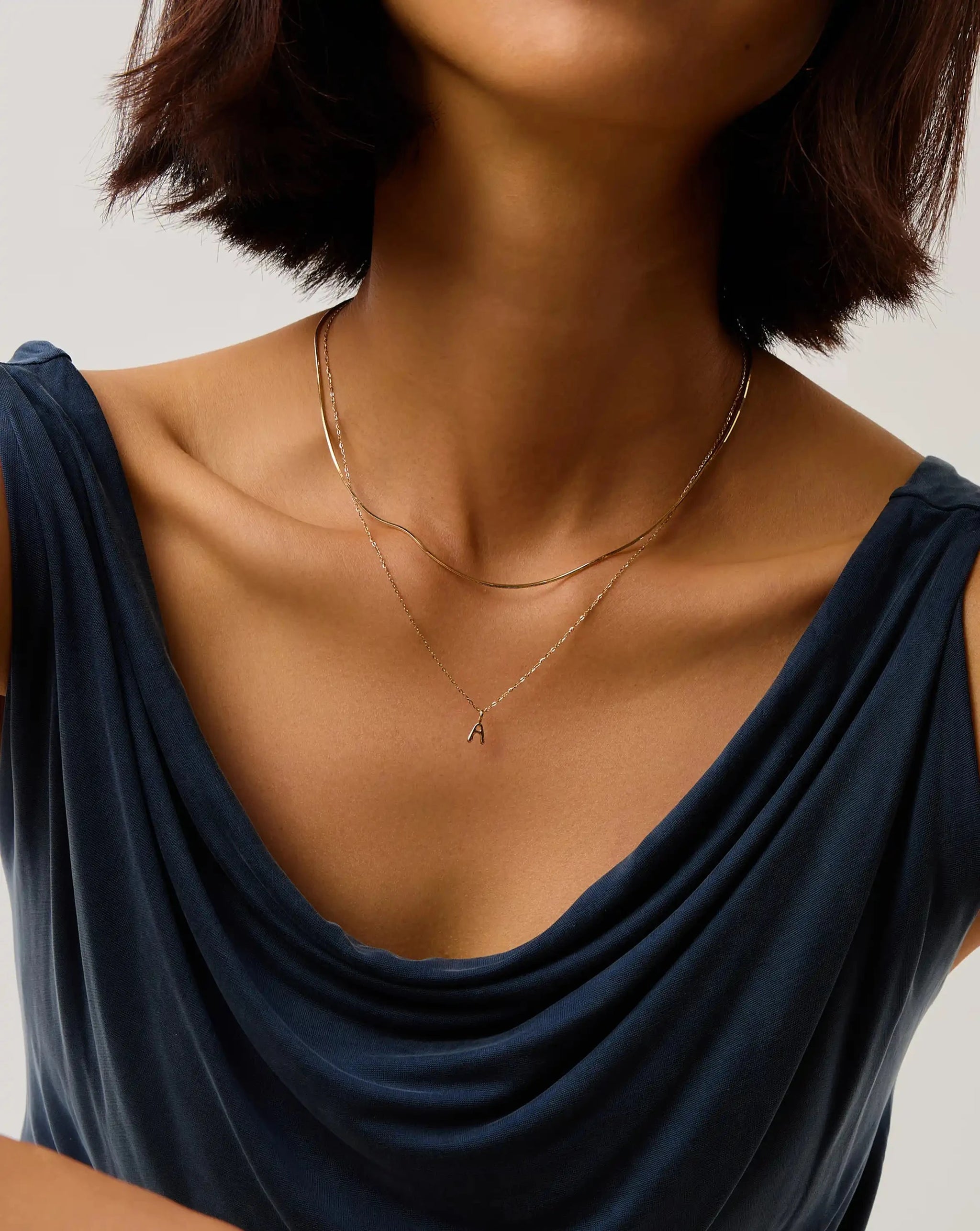 Fine Initial Mini Pendant Necklace - A | 14ct Solid Gold Necklaces Missoma 