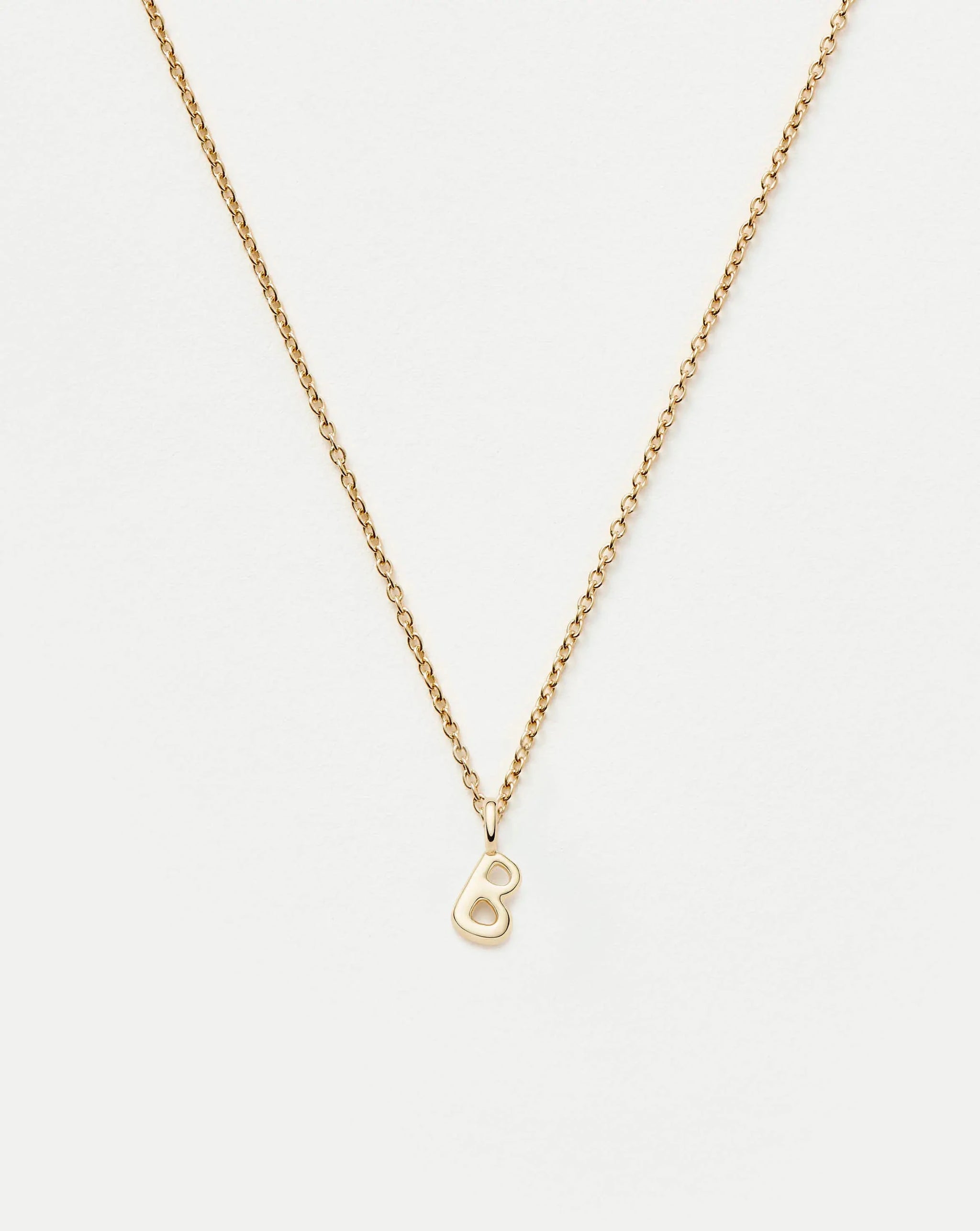 Fine Initial Mini Pendant Necklace - B | 14ct Solid Gold Necklaces Missoma 