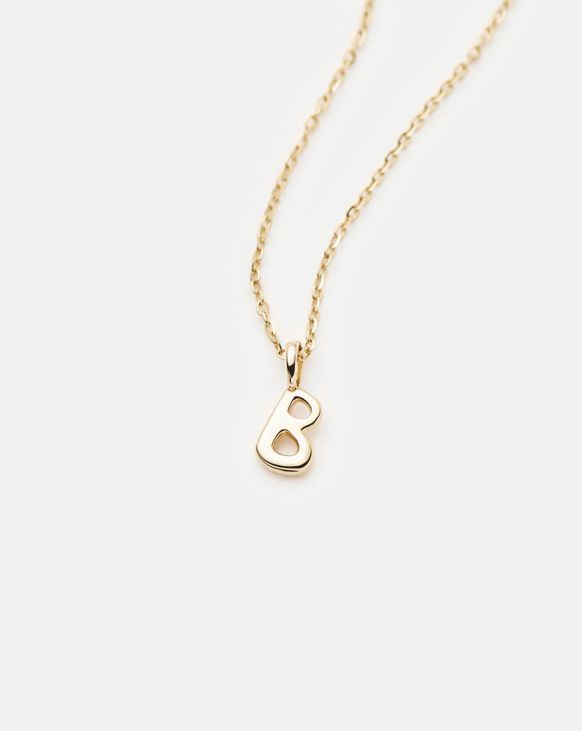 Fine Initial Mini Pendant Necklace - B | 14ct Solid Gold Necklaces Missoma 