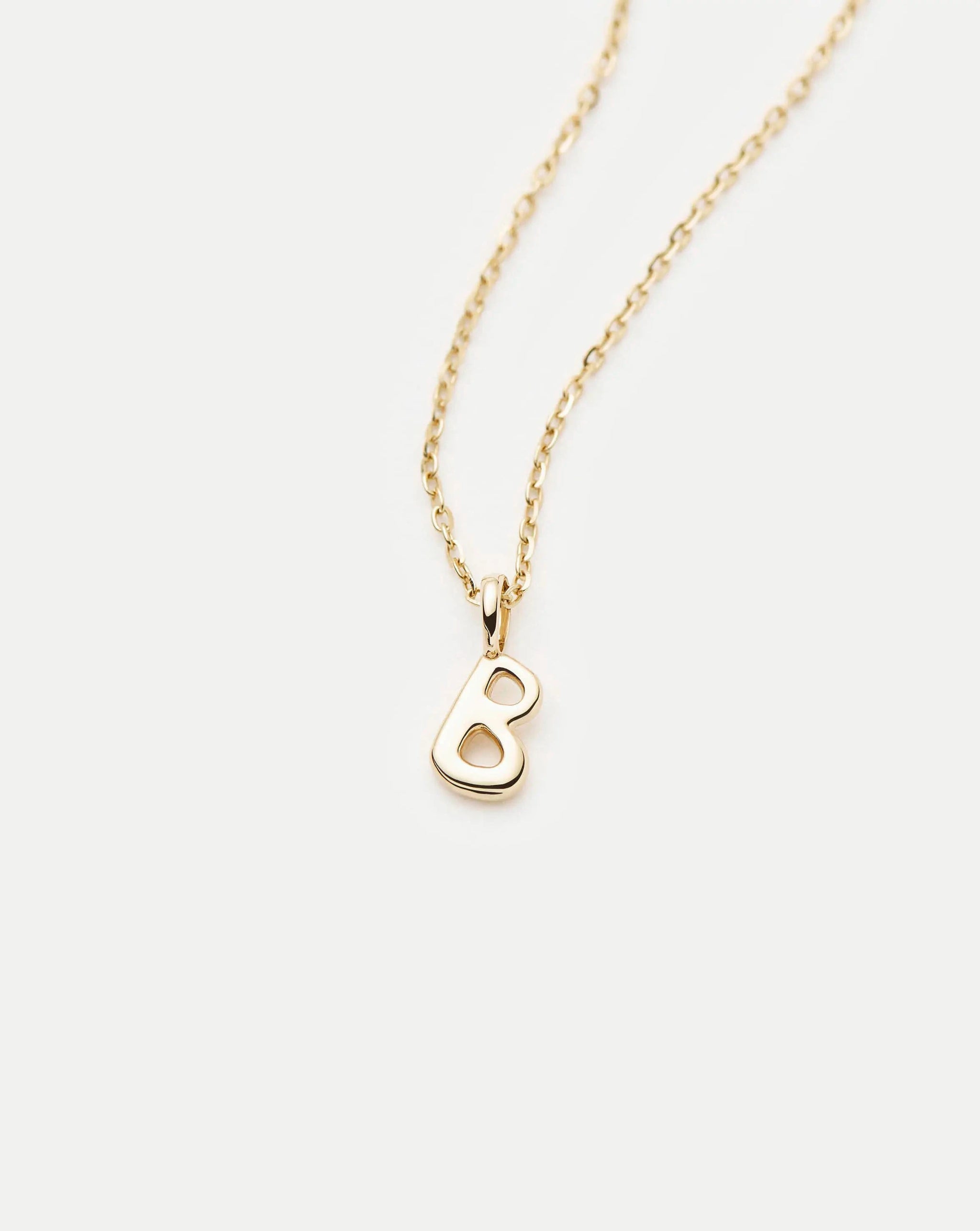 Fine Initial Mini Pendant Necklace - B | 14ct Solid Gold Necklaces Missoma 
