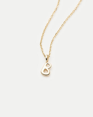 Fine Initial Mini Pendant Necklace - B | 14ct Solid Gold Necklaces Missoma 