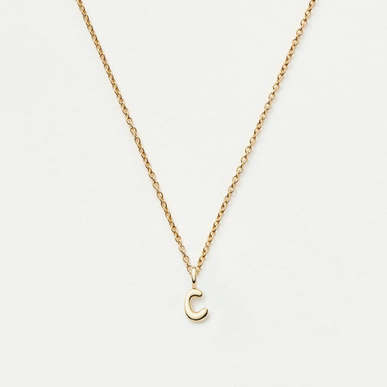 Fine Initial Mini Pendant Necklace - C | 14ct Solid Gold Necklaces Missoma 