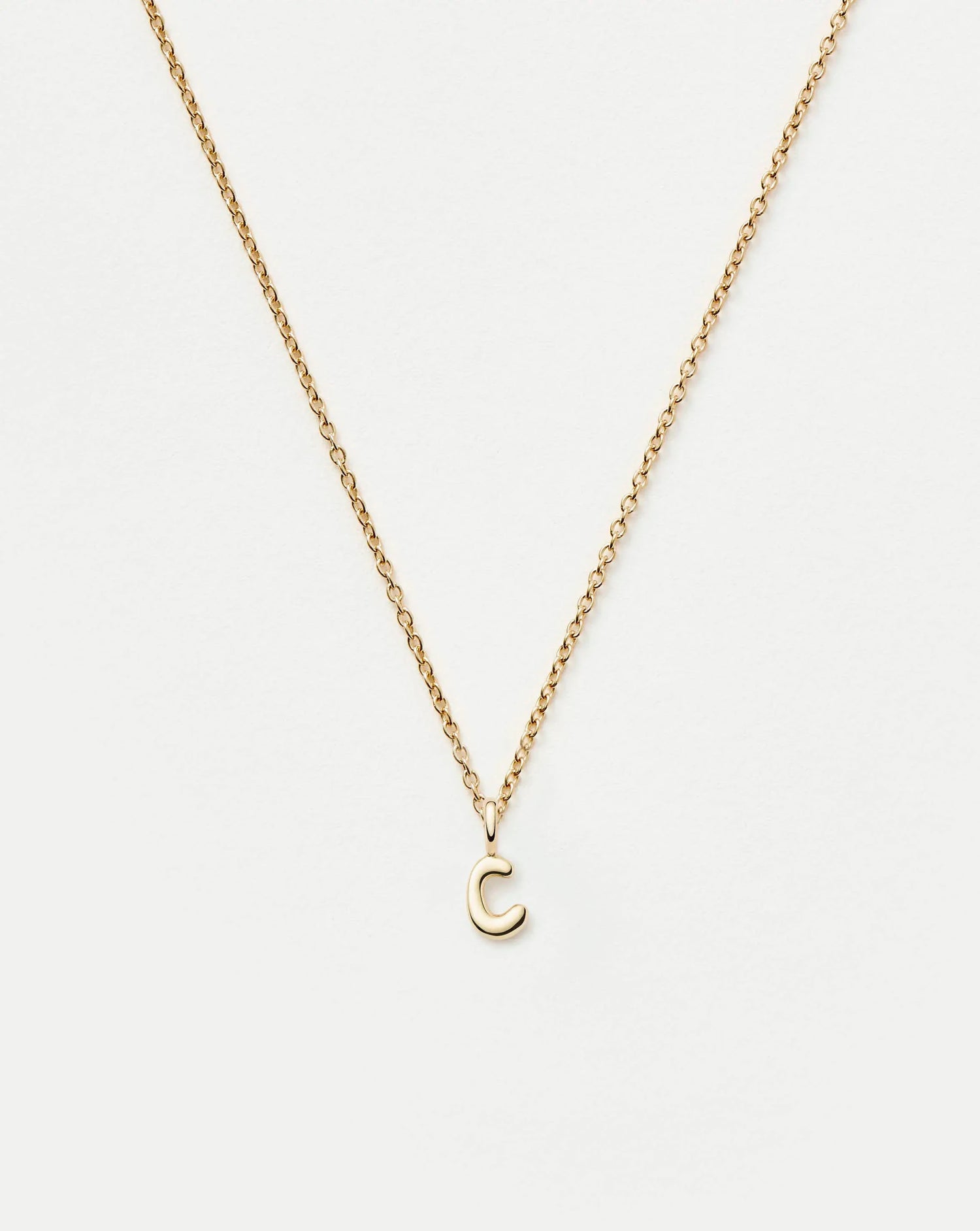 Fine Initial Mini Pendant Necklace - C | 14ct Solid Gold Necklaces Missoma 