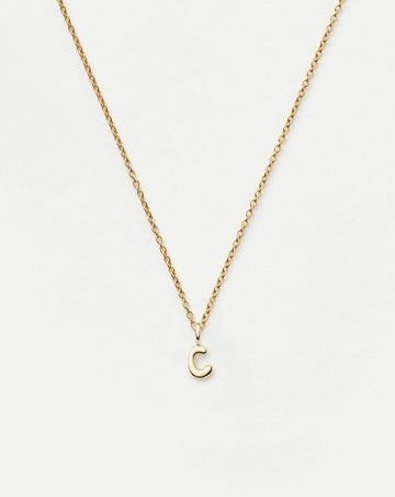 Fine Initial Mini Pendant Necklace - C | 14ct Solid Gold Necklaces Missoma 