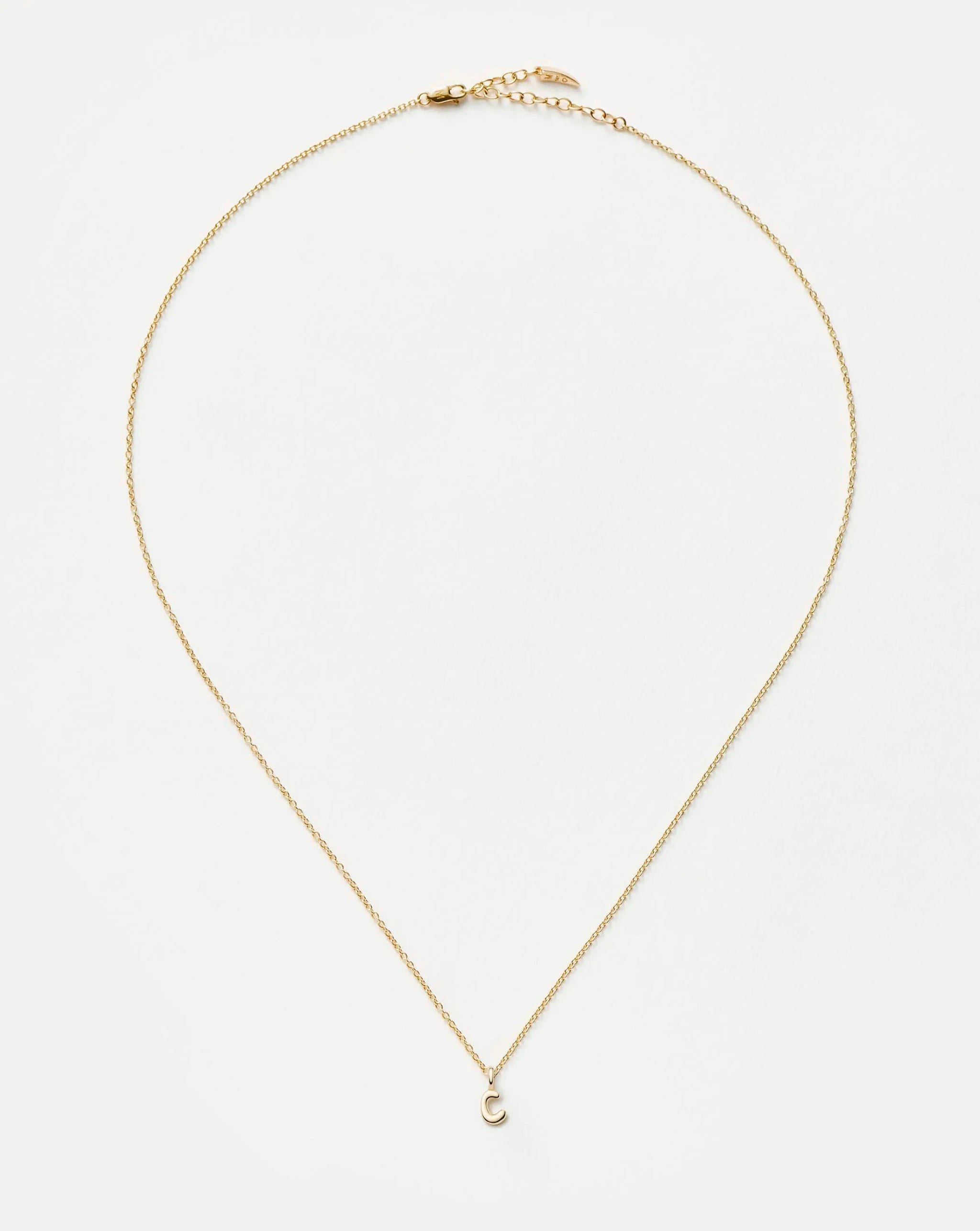 Fine Initial Mini Pendant Necklace - C | 14ct Solid Gold Necklaces Missoma 