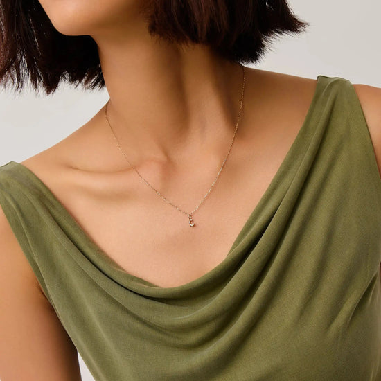 Fine Initial Mini Pendant Necklace - C | 14ct Solid Gold Necklaces Missoma 