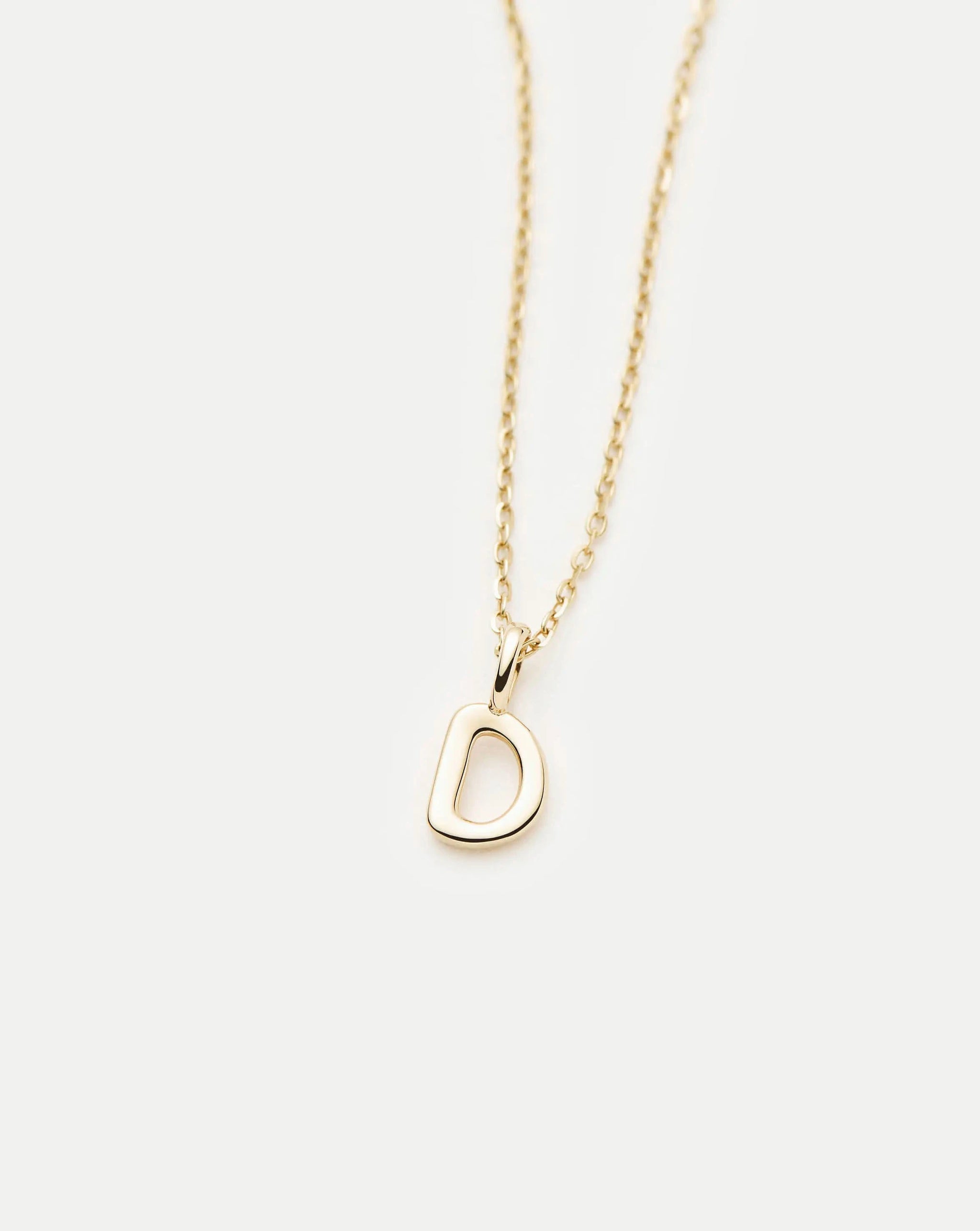 Fine Initial Mini Pendant Necklace - D | 14ct Solid Gold Necklaces Missoma 