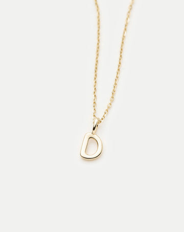Fine Initial Mini Pendant Necklace - D | 14ct Solid Gold Necklaces Missoma 