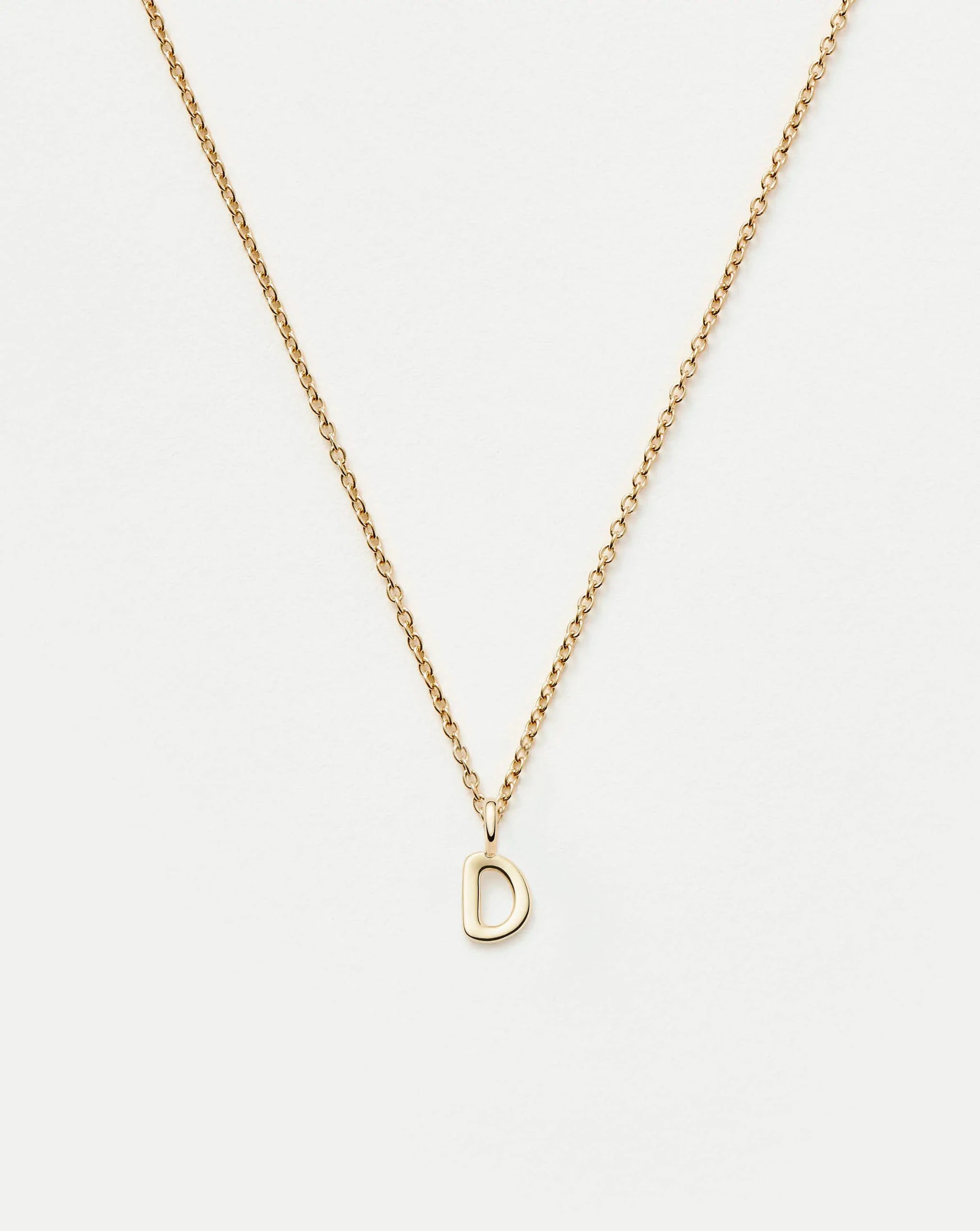 Fine Initial Mini Pendant Necklace - D | 14ct Solid Gold Necklaces Missoma 