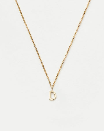 Fine Initial Mini Pendant Necklace - D | 14ct Solid Gold Necklaces Missoma 