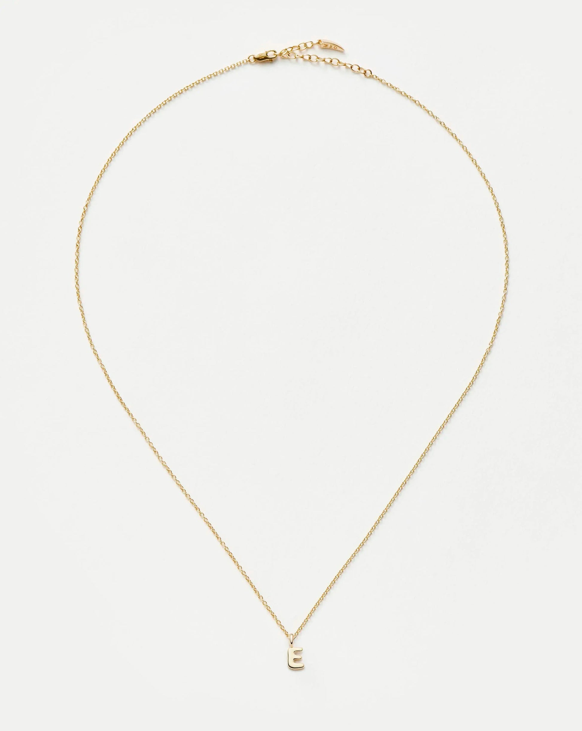 Fine Initial Mini Pendant Necklace - E | 14ct Solid Gold Necklaces Missoma 