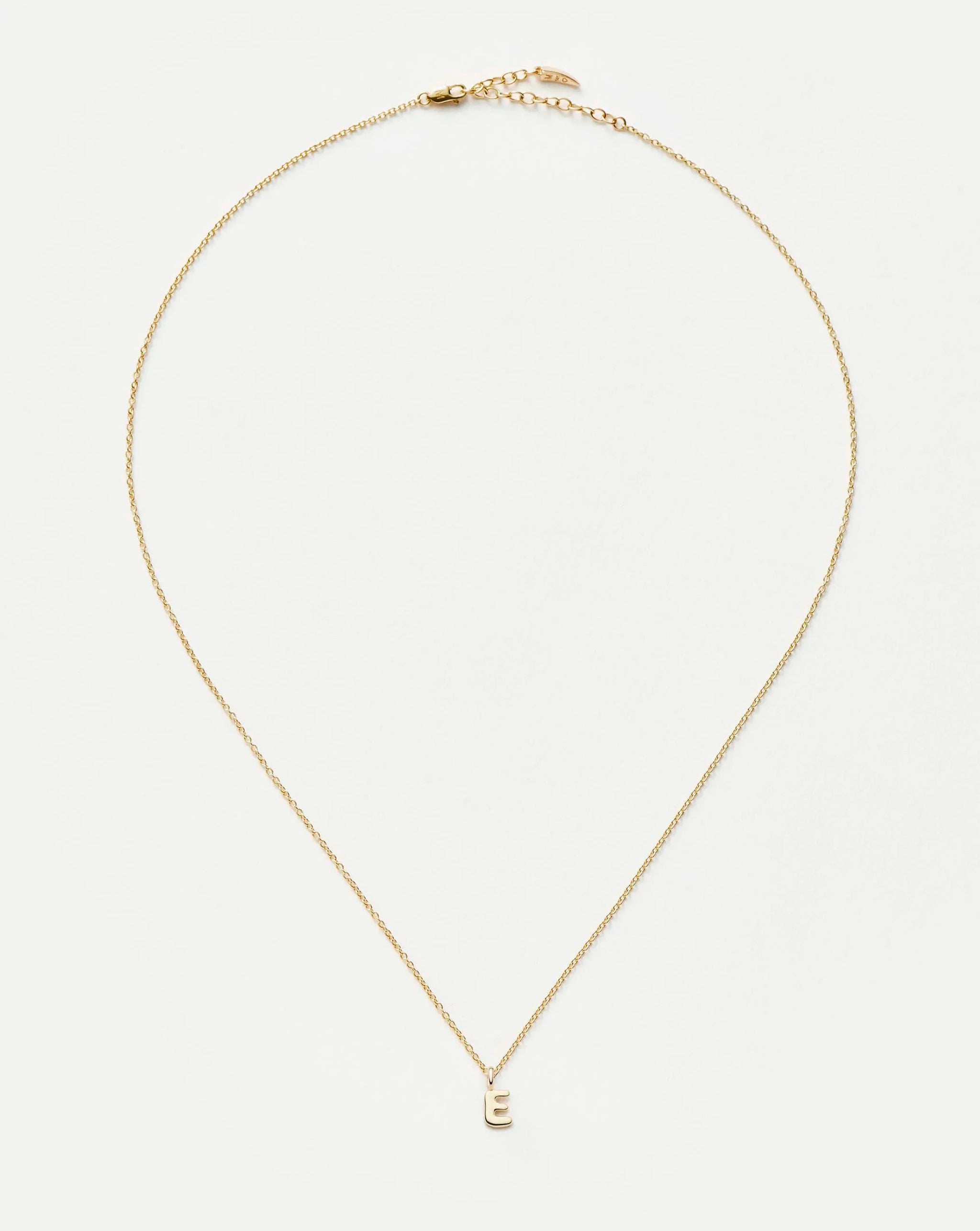 Fine Initial Mini Pendant Necklace - E | 14ct Solid Gold Necklaces Missoma 