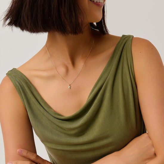 Fine Initial Mini Pendant Necklace - E | 14ct Solid Gold Necklaces Missoma 
