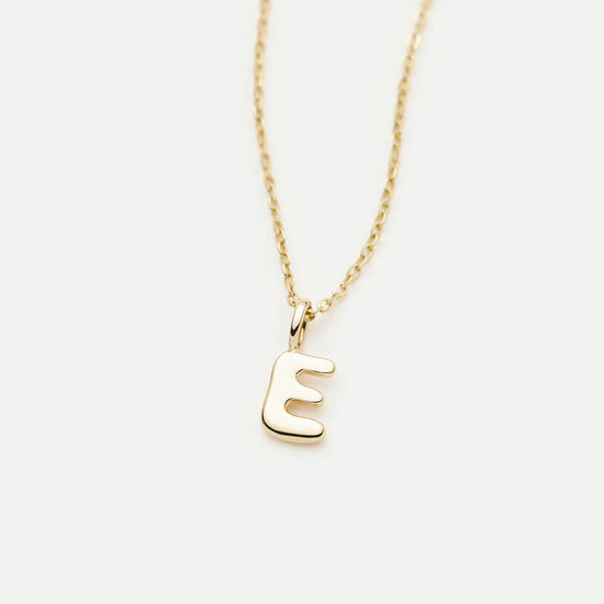 Fine Initial Mini Pendant Necklace - E | 14ct Solid Gold Necklaces Missoma 