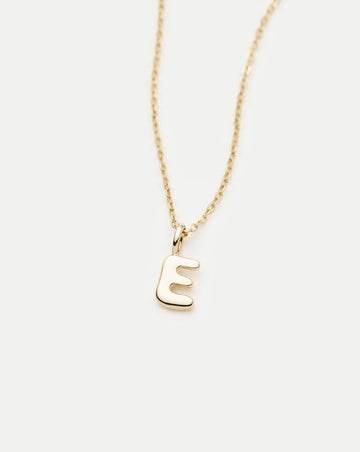 Fine Initial Mini Pendant Necklace - E | 14ct Solid Gold Necklaces Missoma 