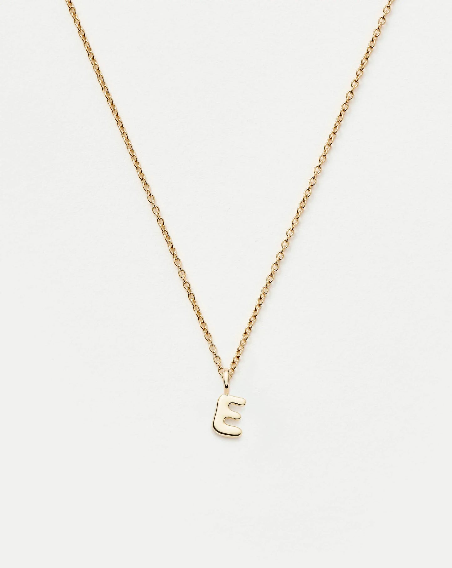 Fine Initial Mini Pendant Necklace - E | 14ct Solid Gold Necklaces Missoma 