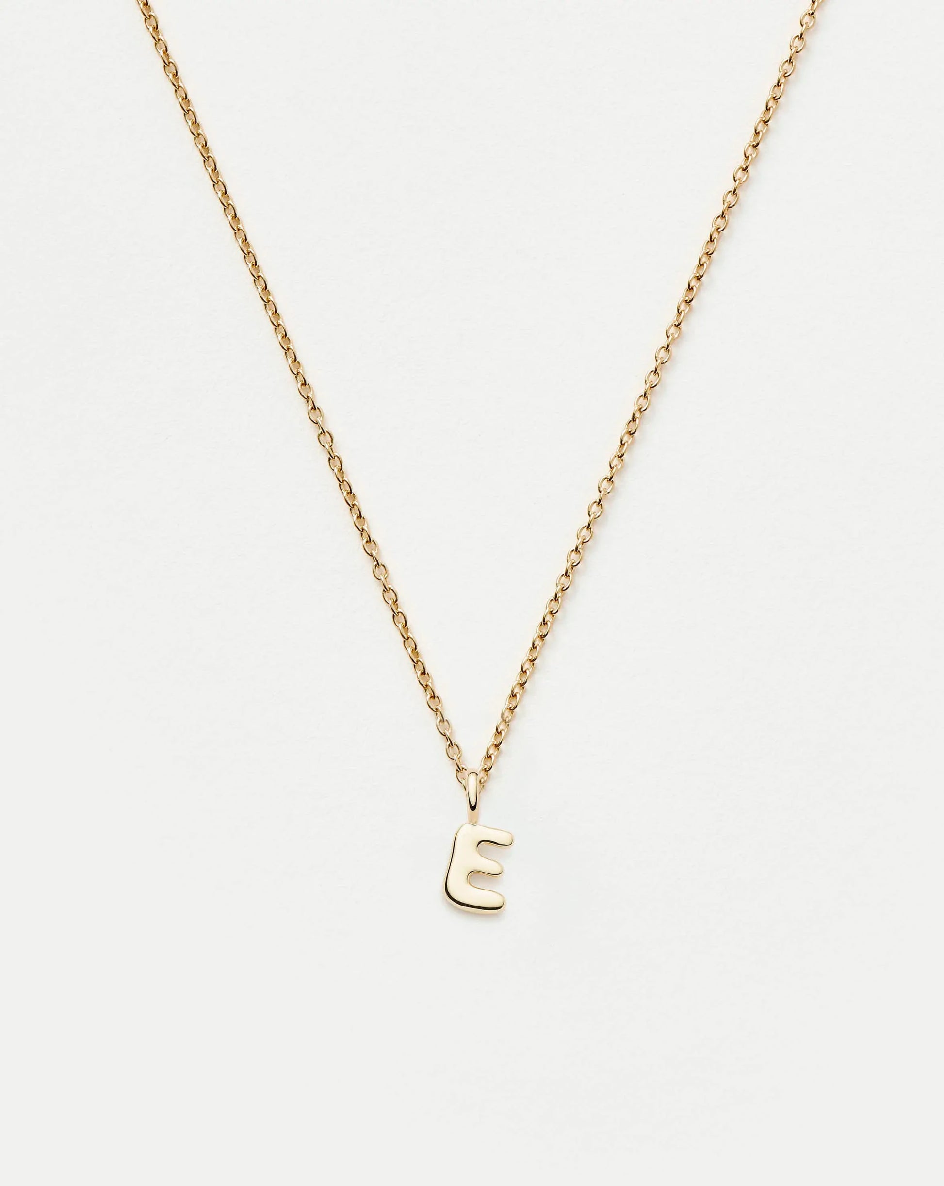 Fine Initial Mini Pendant Necklace - E | 14ct Solid Gold Necklaces Missoma 
