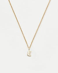 Fine Initial Mini Pendant Necklace - E | 14ct Solid Gold Necklaces Missoma 