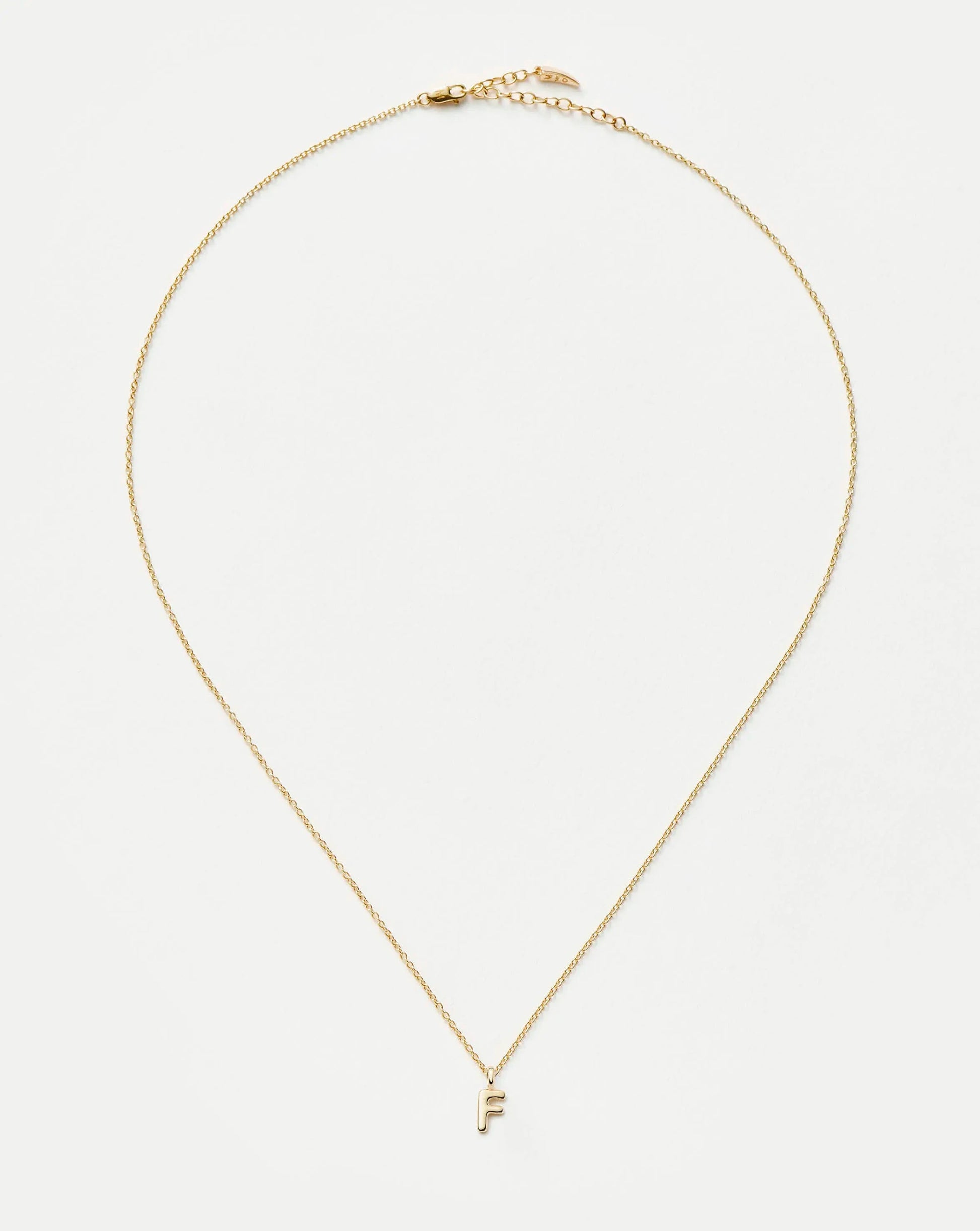 Fine Initial Mini Pendant Necklace - F | 14ct Solid Gold Necklaces Missoma 
