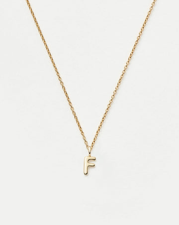 Fine Initial Mini Pendant Necklace - F | 14ct Solid Gold Necklaces Missoma 