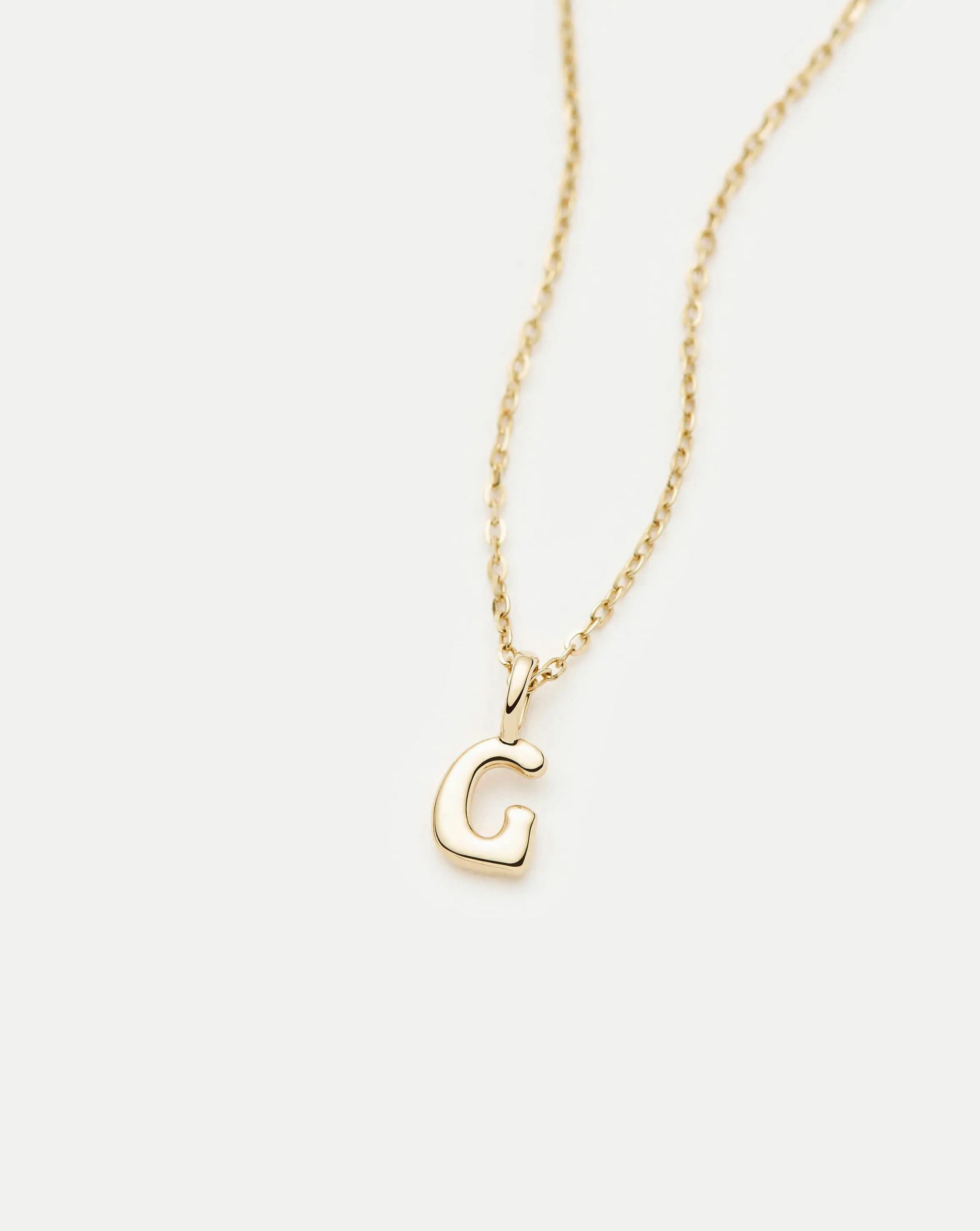 Fine Initial Mini Pendant Necklace - G | 14ct Solid Gold Necklaces Missoma 