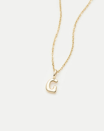 Fine Initial Mini Pendant Necklace - G | 14ct Solid Gold Necklaces Missoma 