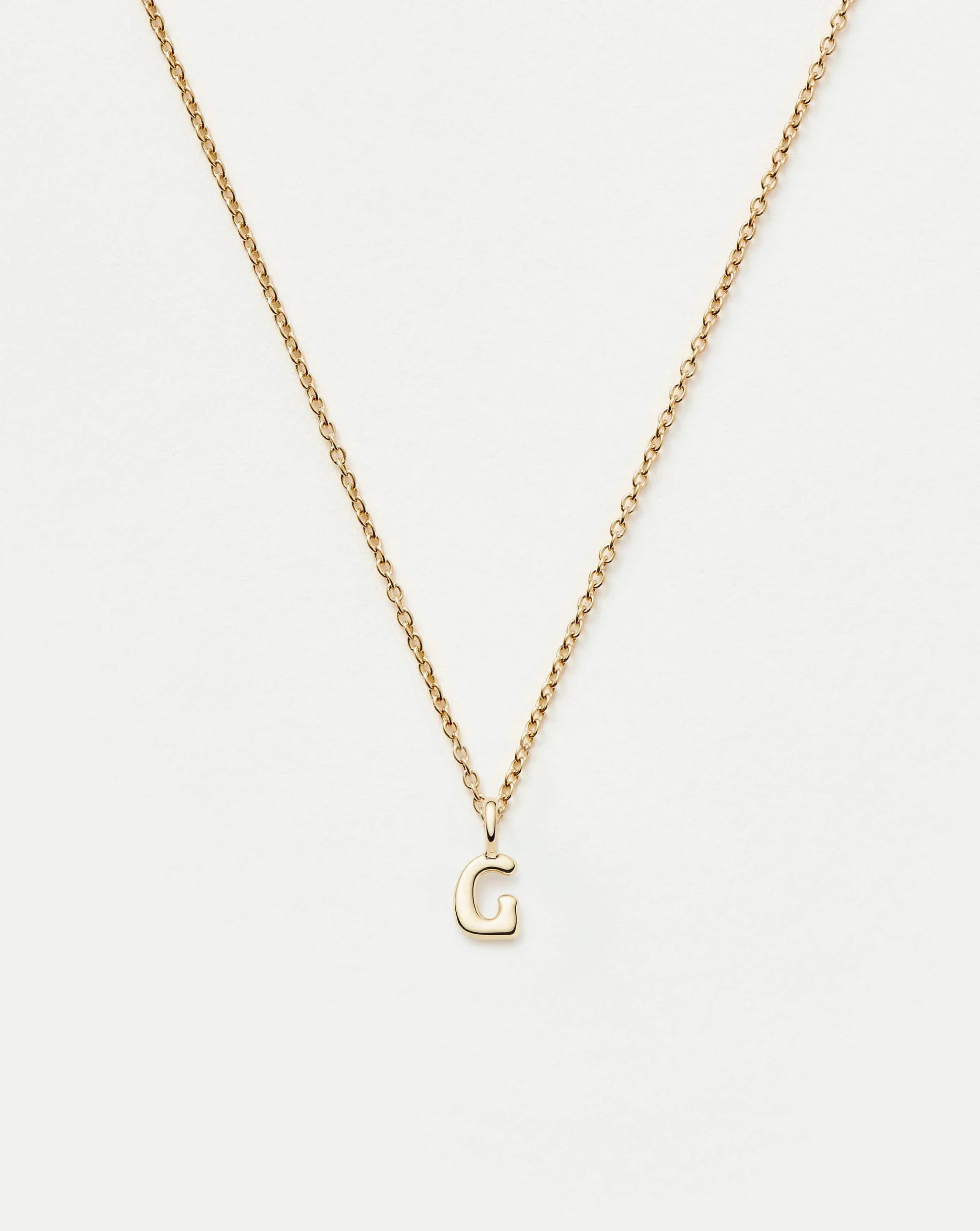 Fine Initial Mini Pendant Necklace - G | 14ct Solid Gold Necklaces Missoma 