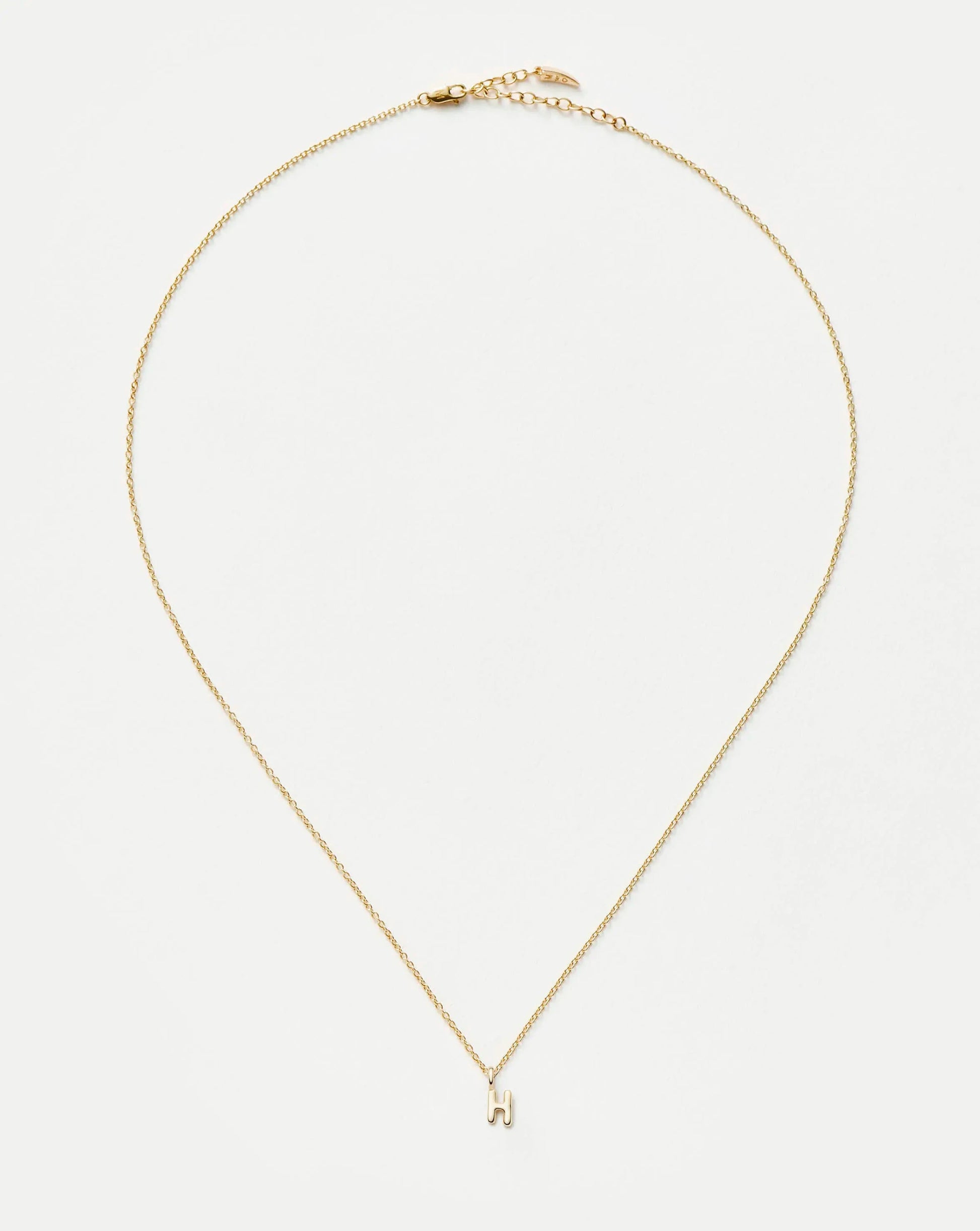 Fine Initial Mini Pendant Necklace - H | 14ct Solid Gold Necklaces Missoma 