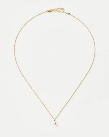 Fine Initial Mini Pendant Necklace - H | 14ct Solid Gold Necklaces Missoma 